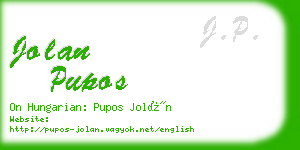 jolan pupos business card